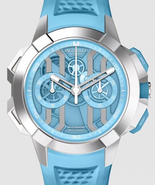 Jacob & Co Replica watch EPIC X CHRONO 44MM TITANIUM (LIGHT BLUE) EC430.20.AA.AA.ABRUA